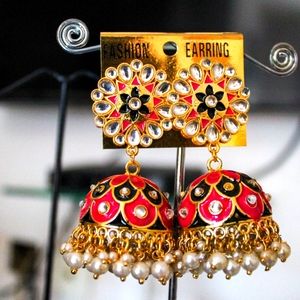 Kundan Jhumkas